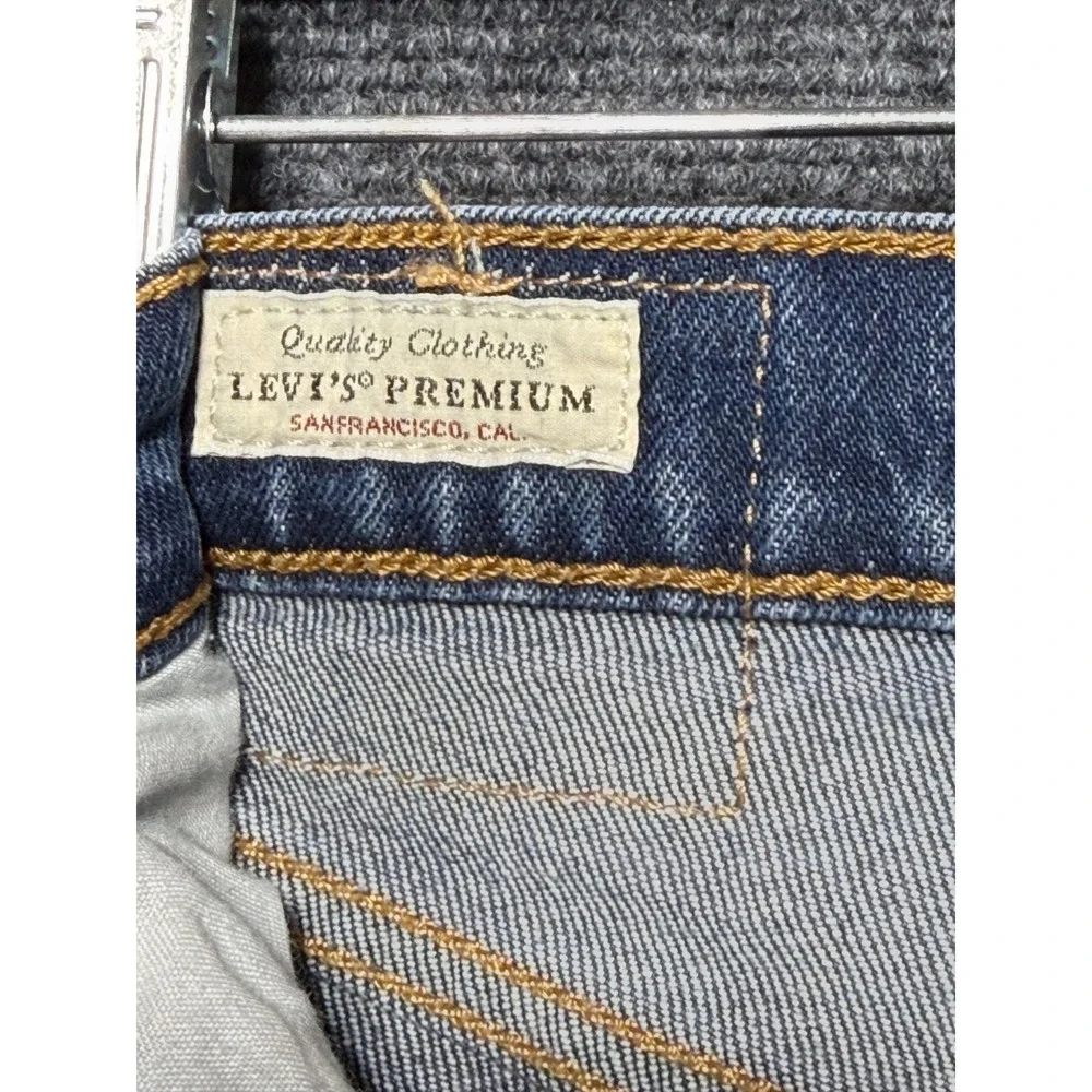 Levi's Premium 501 Original Shorts Women 27 Blue Excellent Distressed Cut Off